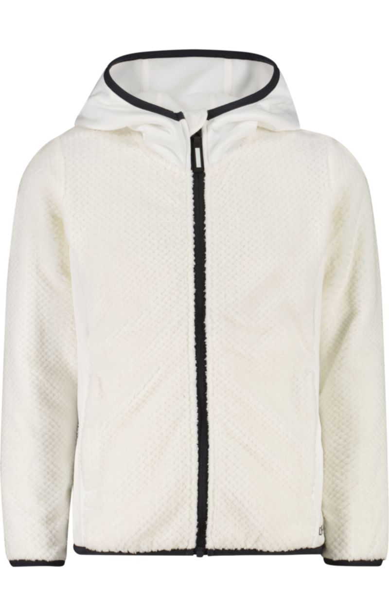 Pile Kid G Fix Hood Jacquard Highloft Bianco Gesso Antracite