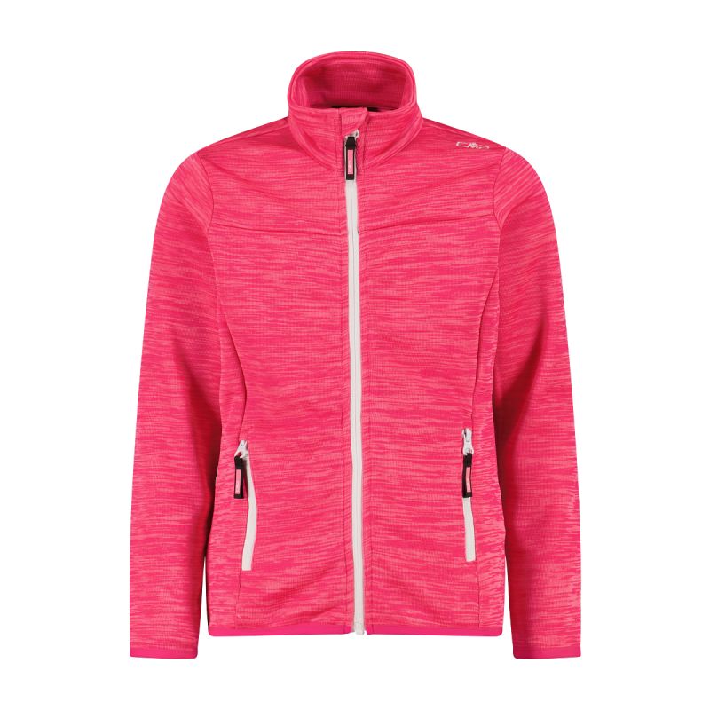 Jacket Cmp Kid G Jacquard Knitted Pink Fluo Mel