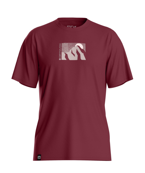 T-shirt Ortovox 120 Cool Tec Mtn Sun Red Malbec