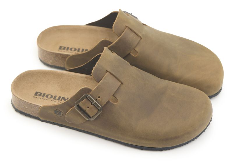 Sabot Bioline Ares Pelle Ingrassato Marrone Suola Vibram