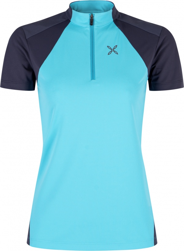 T-shirt Montura W Hade Zip Turquoise Graphite Blue
