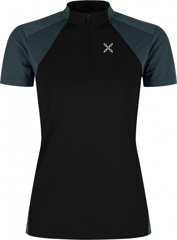 T-shirt Montura W Hade Zip Black Piombo