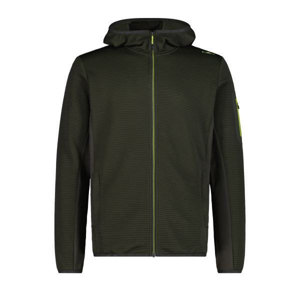 Jacket Cmp Fix Hood Striped Jacquard Pine