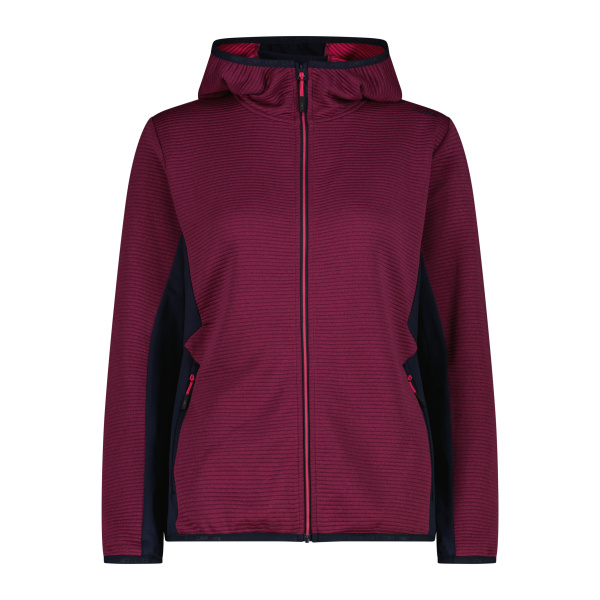 Jacket Cmp W Fix Hood Striped Jacquard Magenta Mel.