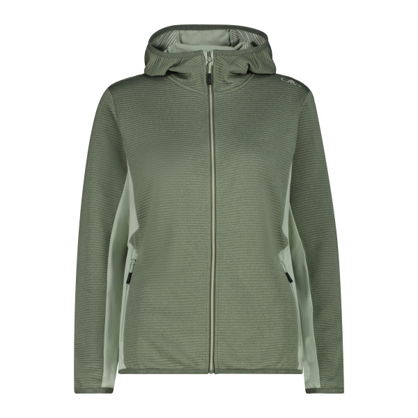 Jacket Cmp W Fix Hood Striped Jacquard Avocado Mel.