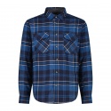 SHIRT CMP RECYCLED BRUSHED FLANNEL B.BLUE ROYAL BLUE BIANCO