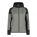 JACKET CMP W FIX HOOD MELANGE GRID TECH MINERAL MEL