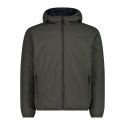 JACKET CMP FIX HOOD REVERSE TWILL FOREST