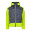 JACKET CMP HYBRID FIX HOOD GRID TITANIO