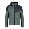 JACKET CMP FIX HOOD MELANGE GRID TECH MUSK MEL.