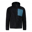 JACKET CMP FIX HOOD STRIPED HIGHLOFT ANTRACITE NERO