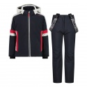 SET CMP KID G JACKET AND PANT TWILL ANTRACITE CARMINIO BIANC