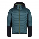 JACKET CMP HYBRID FIX HOOD NYLON LICHEN