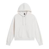 FELPA W ESSENTIAL SIMPLE DOME BOXY HOOD WHITE DUNE