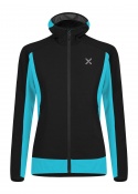 JACKET MONTURA W PREMIUM WIND HOODY BLACK TURQUOISE