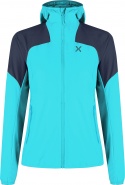 JACKET MONTURA W RISE HOODED TURQUOISE GRAPHITE BLUE