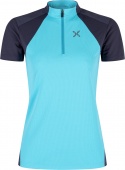T-SHIRT MONTURA W HADE ZIP TURQUOISE GRAPHITE BLUE