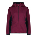 JACKET CMP W FIX HOOD STRIPED JACQUARD MAGENTA MEL.